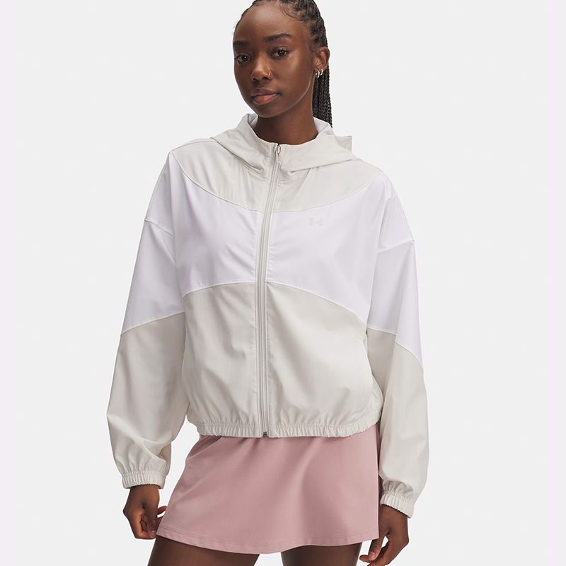 White Under Armour Women's UA Rival Woven Jacket From O'Neills