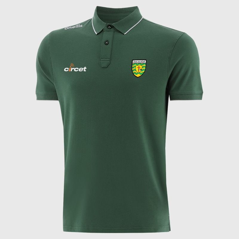 Green Men’s Donegal GAA Venture Pima Cotton Polo Shirt with ribbed collar and cuffs by O’Neills.