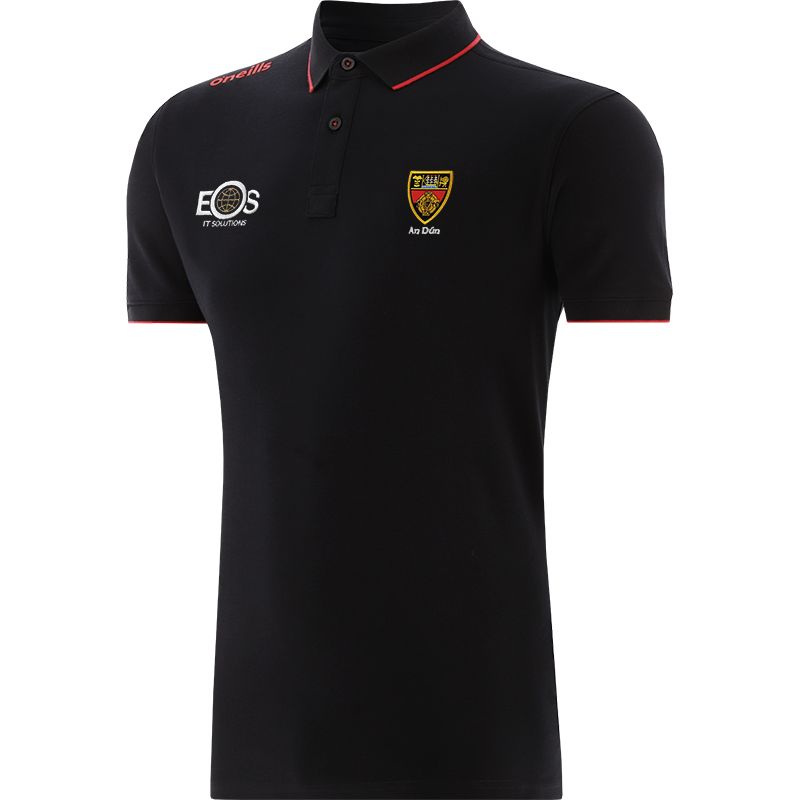 Black Men’s Down GAA Venture Pima Cotton Polo Shirt with ribbed collar and cuffs by O’Neills.