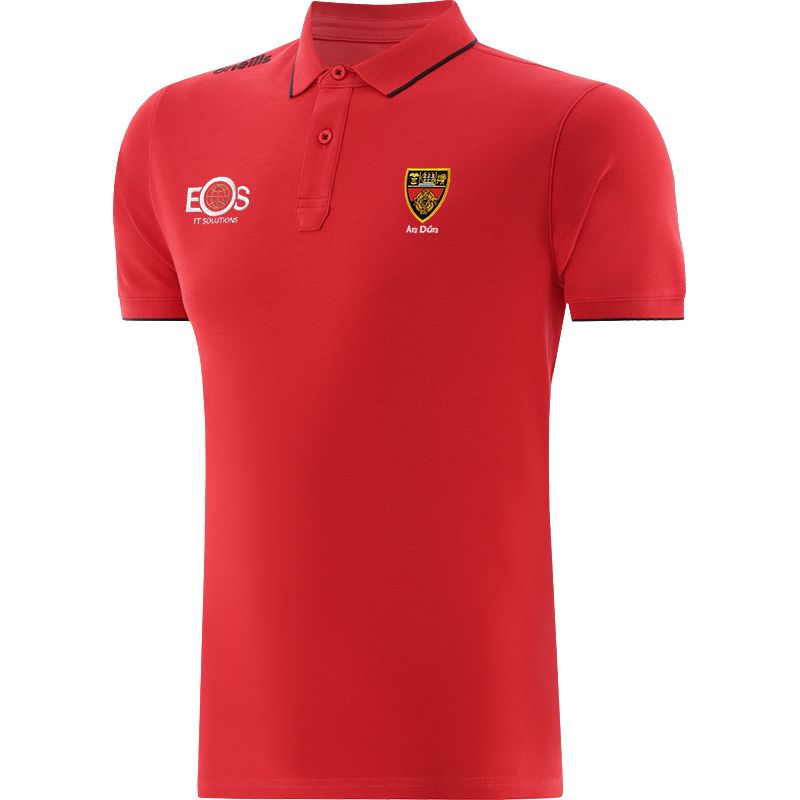 Red Men’s Down GAA Venture Pima Cotton Polo Shirt with ribbed collar and cuffs by O’Neills.