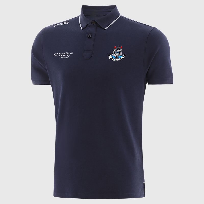 Navy Dublin GAA Men’s Venture Cotton Polo Shirt with ribbed collar and cuffs by O’Neills.
