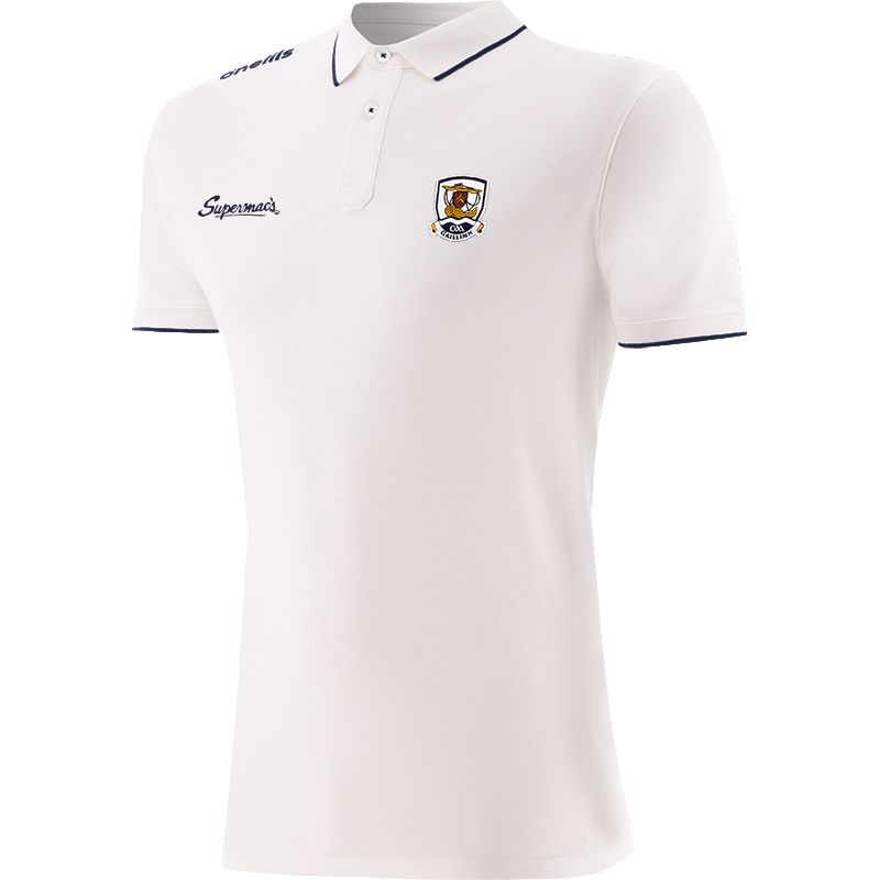 White Men’s Galway GAA Venture Pima Cotton Polo Shirt with ribbed collar and cuffs by O’Neills