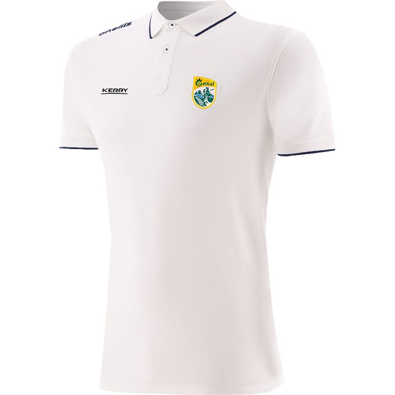 White Men’s Kerry GAA Venture Pima Cotton Polo Shirt with ribbed collar and cuffs by O’Neills