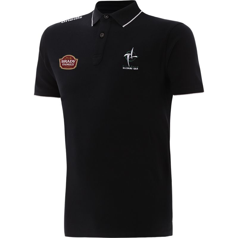 Black Men’s Kildare GAA Venture Pima Cotton Polo Shirt with ribbed collar and cuffs by O’Neills