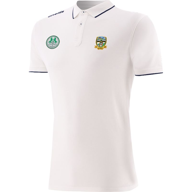 White Men’s Meath GAA Venture Pima Cotton Polo Shirt with ribbed collar and cuffs by O’Neills