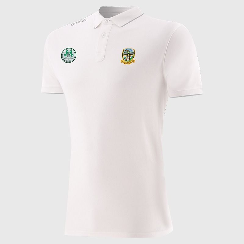 White Men’s Meath GAA Venture Pima Cotton Polo Shirt with ribbed collar and cuffs by O’Neills.