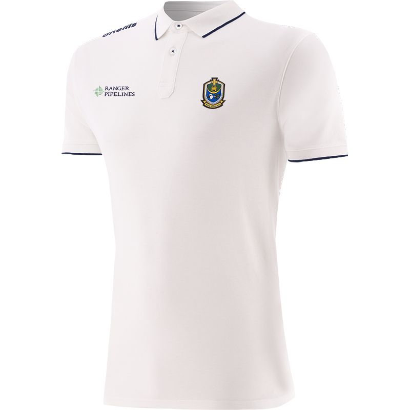 White Men’s Roscommon GAA Venture Pima Cotton Polo Shirt with ribbed collar and cuffs by O’Neills