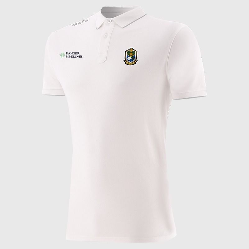 White Men’s Roscommon GAA Venture Pima Cotton Polo Shirt with ribbed collar and cuffs by O’Neills.