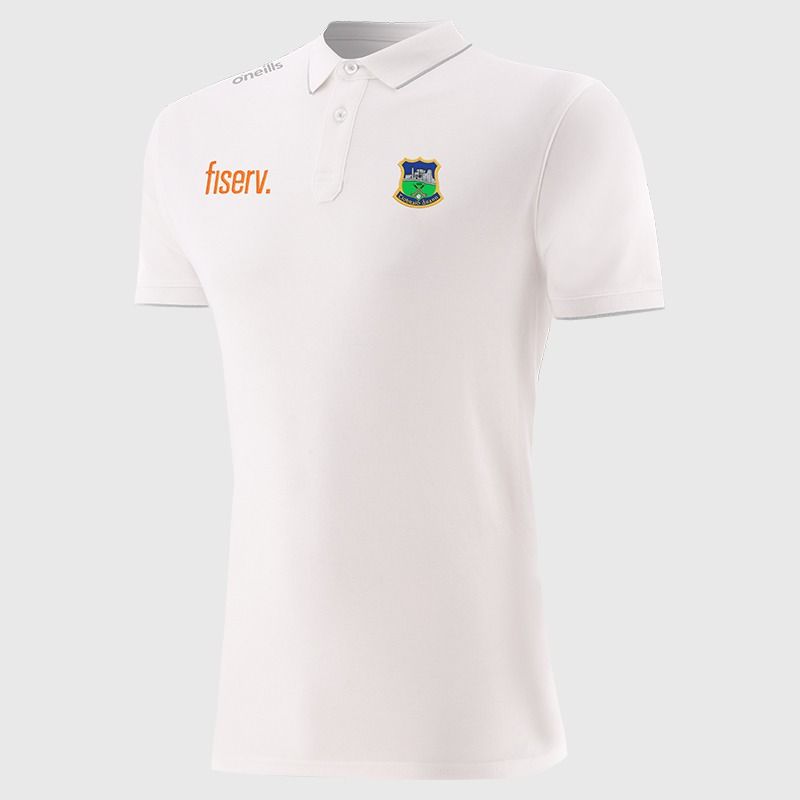 White Men’s Tipperary GAA Venture Pima Cotton Polo Shirt with ribbed collar and cuffs by O’Neills.