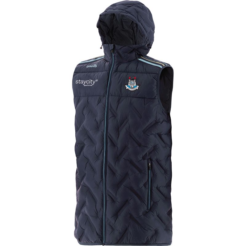 Marine Men's Dublin GAA Weston Hooded Padded Gilet with hood and two zip pockets by O’Neills.