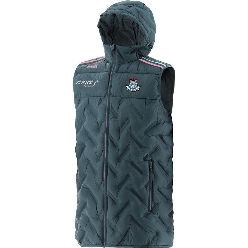 Marine Kids' Dublin GAA Weston Hooded Padded Gilet with hood and two zip pockets by O’Neills.