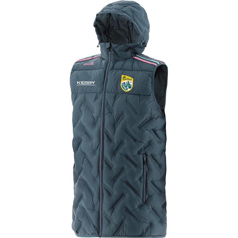 Marine Women's Kerry GAA Weston Hooded Padded Gilet with hood and two zip pockets by O’Neills.