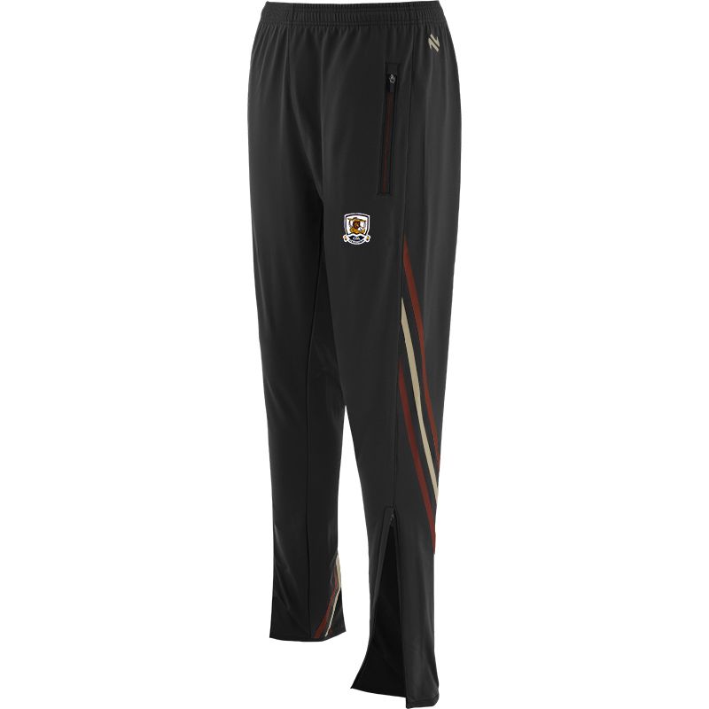 Black Kids' Galway GAA Weston Brushed Skinny Tracksuit Bottoms with zip pockets by O’Neills.
