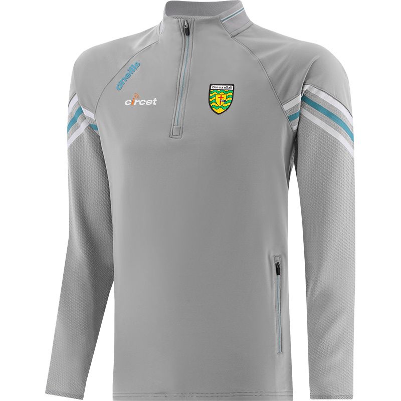 Grey Men's Donegal GAA Weston Half Zip Top with zip pockets by O’Neills.