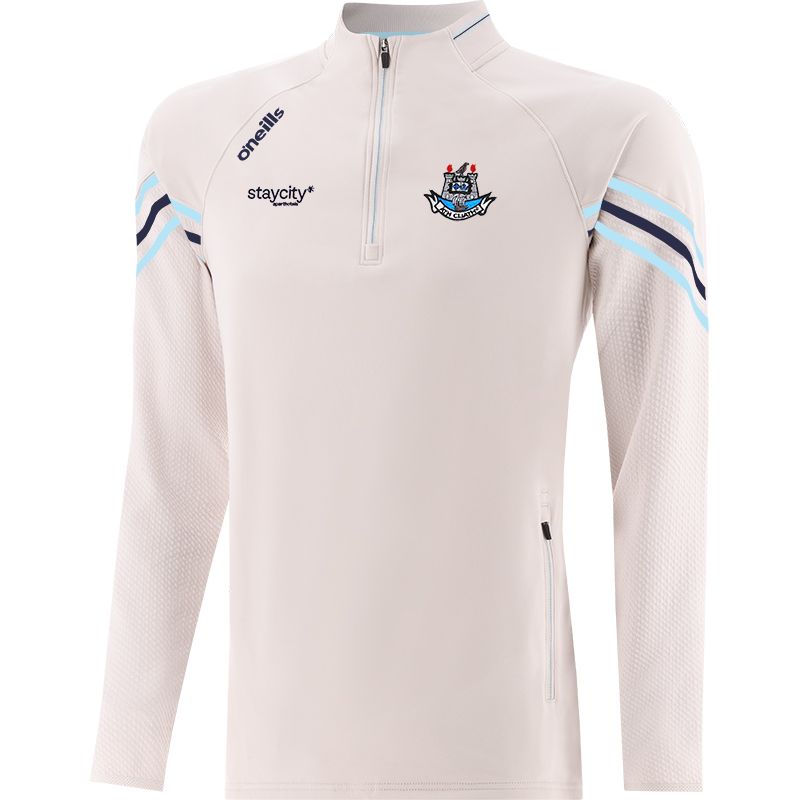 Beige Men's Dublin GAA Weston Half Zip Top with zip pockets by O’Neills.