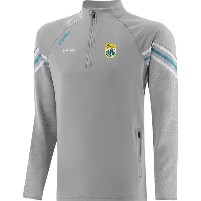 Grey Kids' Kerry GAA Weston Half Zip Top with zip pockets by O’Neills.