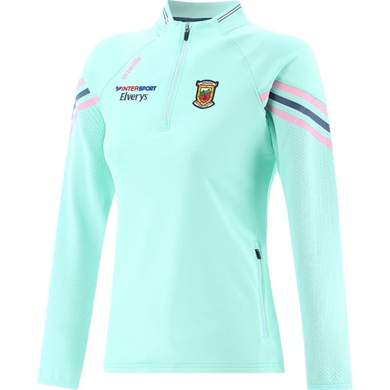 Green Kids' Mayo GAA Weston Half Zip Top with zip pockets by O’Neills.
