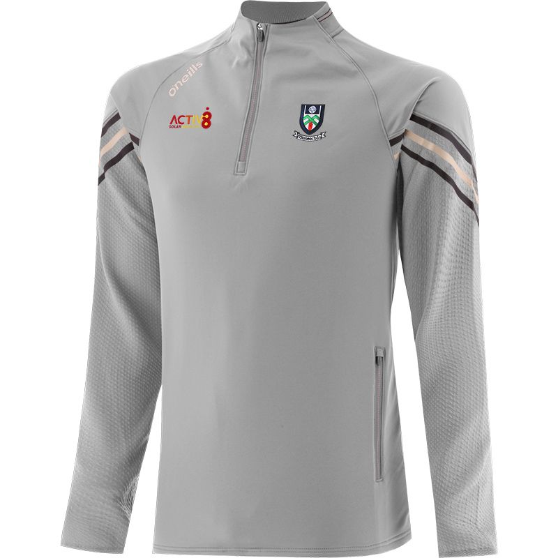 Grey Adult's Monaghan GAA Weston Half Zip Top with zip pockets by O’Neills.