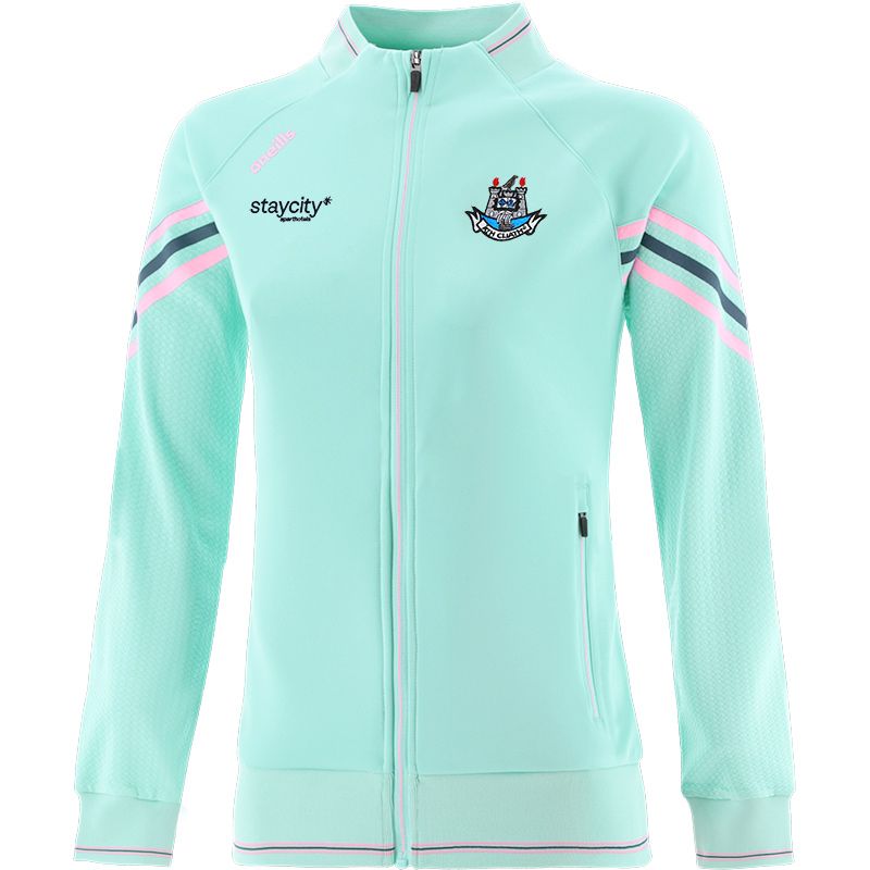Green Dublin GAA Hybrid Full Zip Top with zip pockets and county crest by O’Neills. 
