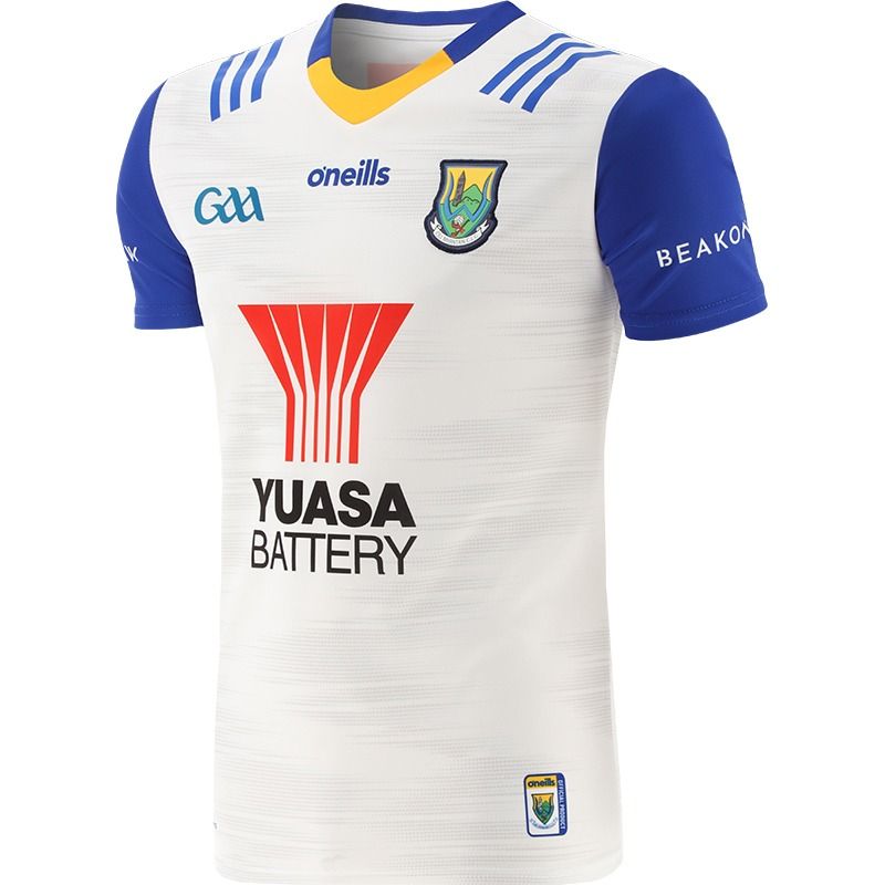 White/Blue Men's Wicklow Hurling Goalkeeper Jersey Player Fit 2023 with sponsor logo by O'Neills.