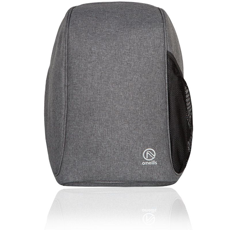 Grey backpack with reflective piping and vertical O’Neills branding.