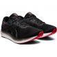 twin side profile of black and red ASICS men's runners with an engineered mesh upper from O'Neills