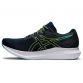 blue and green ASICS men's running shoes with GUIDESOLE technology helping to conserve energy, from O'Neills