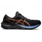 black and orange ASICS men's laced runners with good comfort for a smooth stride from O'Neills