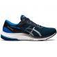 black and blue ASICS men's laced runners with good comfort for a smooth stride from O'Neills