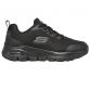 Black Skechers women's work trainers in a sleek, sporty design with a lace up closure from O'Neills