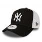 New Era 9FORTY New York Yankees Clean A-Frame Trucker Cap Black / White