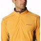 Yellow men's Columbia Klamath fleece half zip with grey side panels from O'Neills.