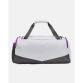 Grey and purple Under Armour Undeniable 5.0 Small Duffle Bag, with an Adjustable shoulder strap from O'Neill's.
