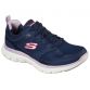 navy and pink Skechers women's trainers in a lace up athletic comfort walking sneaker design from O'Neills