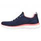 Women's Navy Skechers Summits - Perfect Views Trainers, with engineered mesh and synthetic upper from O'Neills.