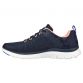 Women's Navy Skechers Flex Appeal 4.0 - Elegant Ways Trainers, with Air-Cooled Memory Foam cushioned insole from O'Neills.