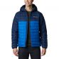 Navy Men's Columbia Powder Lite Hooded Jacket with a blue padded core from O'Neills.