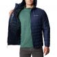 Navy men's Columbia Powder Lite Hooded Jacket with internal reflective lining from O'Neills.