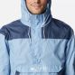 Men's Columbia blue windbreaker with hood and pouch pocket from O'Neills.