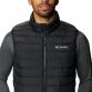 Black men's Columbia Powder Lite gilet with grey logo on the left chest and high neck from O'Neills.
