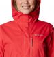 Red Columbia women's lightweight waterproof nylon jacket, with attached hood, zippered chest and hand pockets and a drawcord hem from O'Neills.