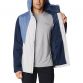 Grey and Blue men's Columbia Inner Limits Rain Jacket with zip pockets and hood from O'Neills.