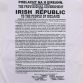 White Kids' 1916 Commemoration Jersey with Poblacht na hÉireann on the back by O’Neills.