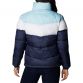 Navy and blue women's Columbia Puffect jacket with high neck from O'Neills.