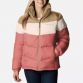 Dark Coral/Peach Columbia Women's Puffect™ Colourblock Jacket, with Zippered hand pockets from O'Neills.