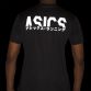 Black Asics men's running t-shirt with wordmark print on the back from O'Neills.