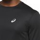 Black ASICS long sleeve running top mens with white reflective Japanese symbols down the arm from O'Neills.
