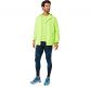 Green men's ASICS running jacket with hood and zipped pockets from O'Neills.