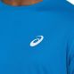 Blue ASICS men's short sleeve running t-shirt with logo on left chest from O'Neills.