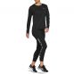 Black ASICS women's running long sleeve top with reflective details from O'Neills.